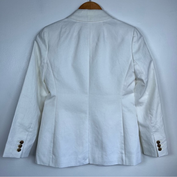 J.Crew Size 2 Petite linen-blend one-button blazer Women’s White - Picture 7 of 13